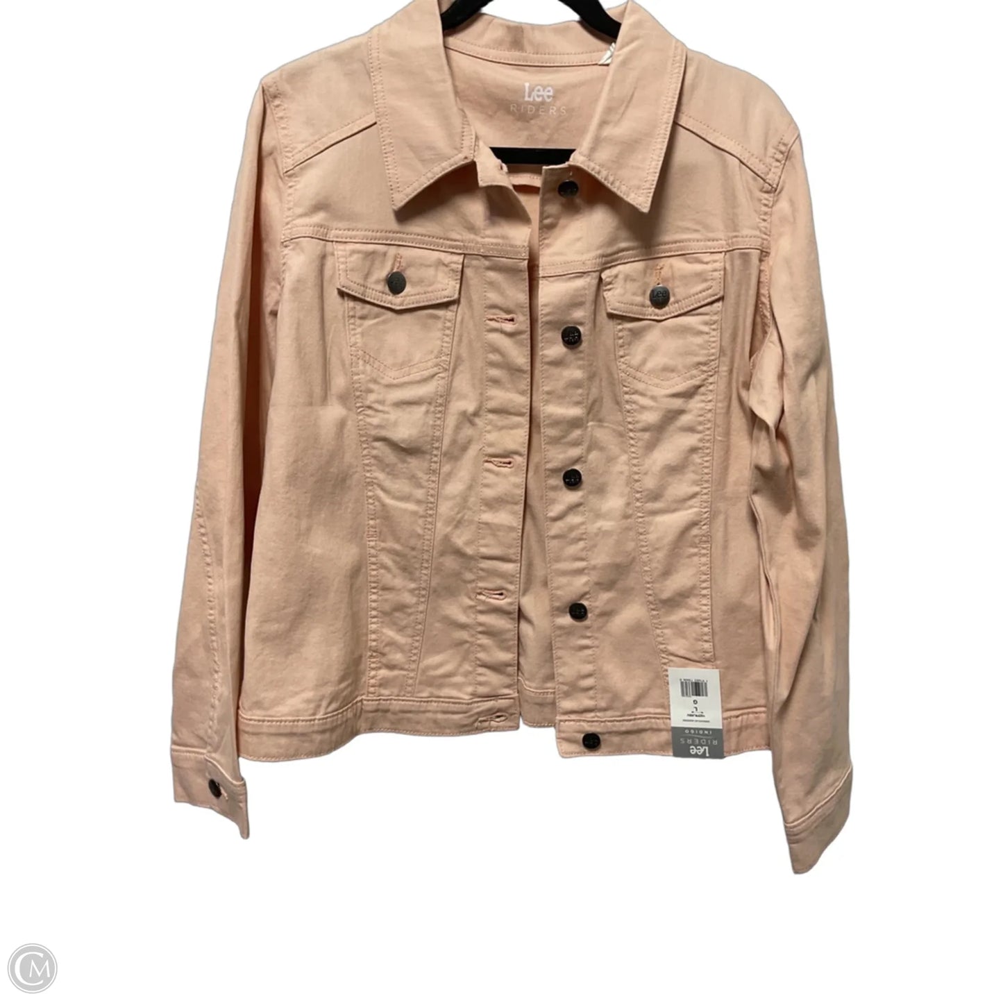 Jacket Denim By Lee In Peach, Size: L
