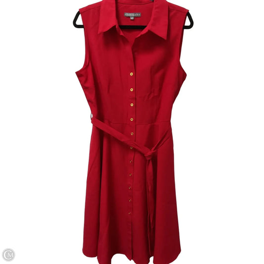 Dress Party Midi By Sharagano In Red, Size: Xl