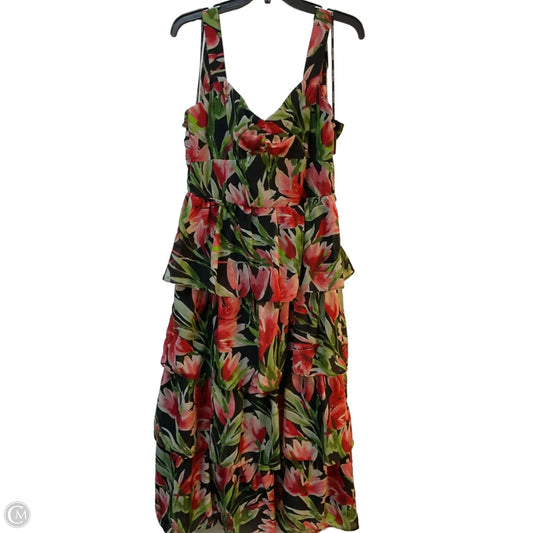 Dress Party Long By Julia Jordan In Green & Red, Size: L