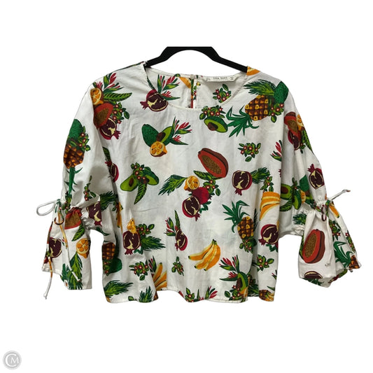 Top 3/4 Sleeve By Zara Basic In Multi-colored, Size: L