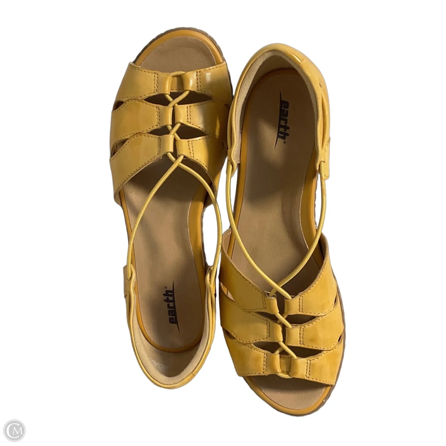 Sandals Flats By Earth In Yellow, Size: 9