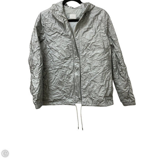Jacket Windbreaker By Lacoste In Silver, Size: M