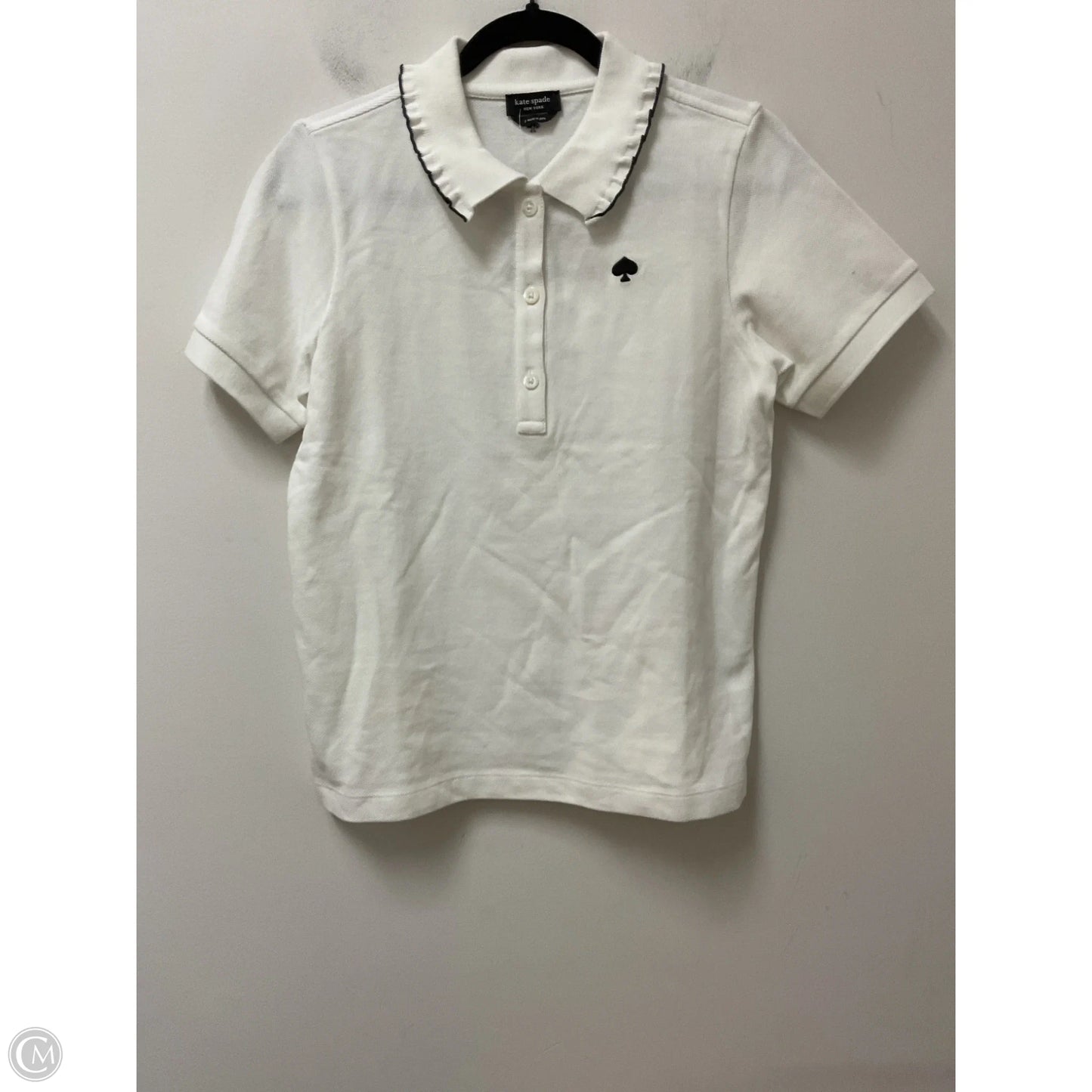 Top Short Sleeve Designer By Kate Spade In Cream, Size: S