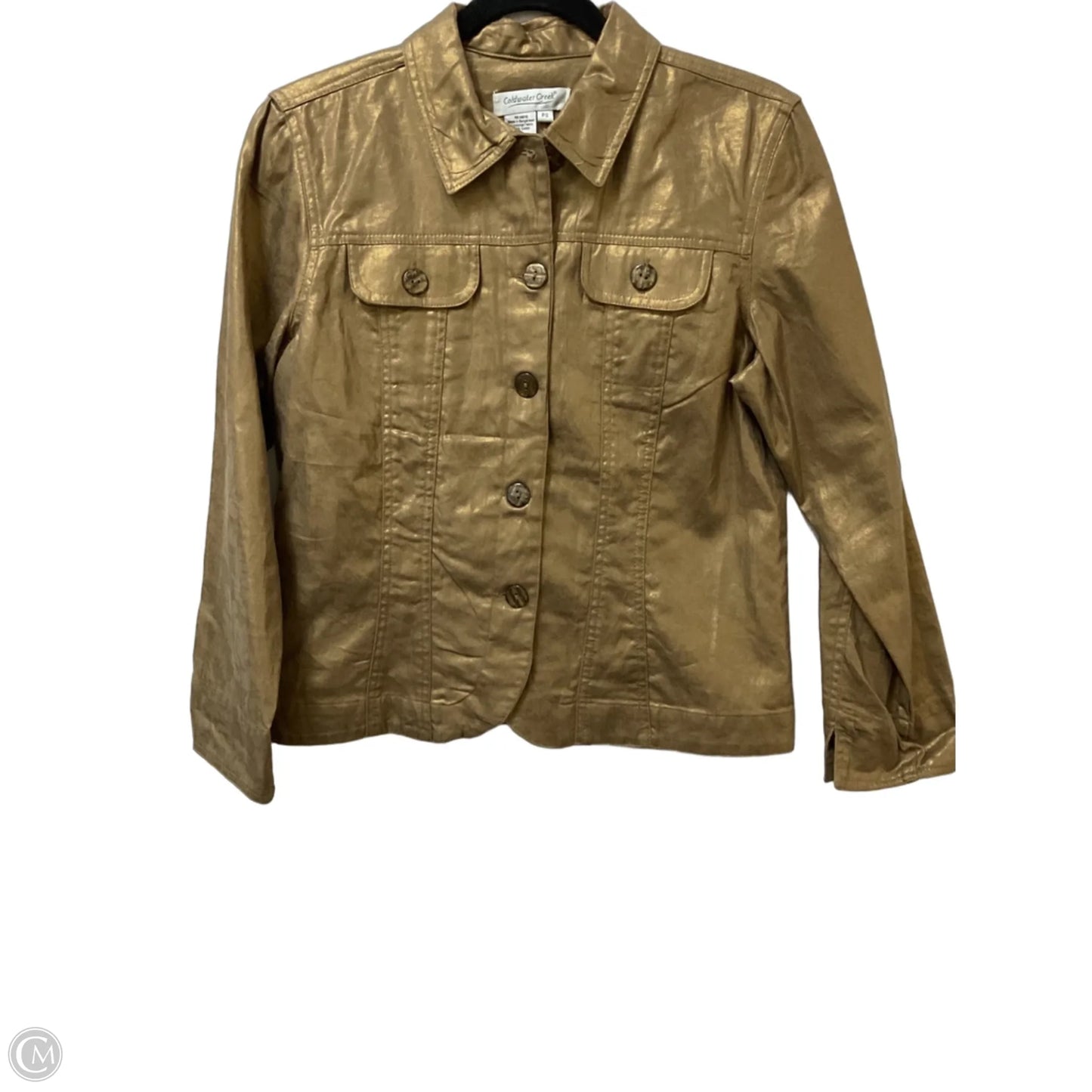 Jacket Shirt By Coldwater Creek In Gold, Size: Sp