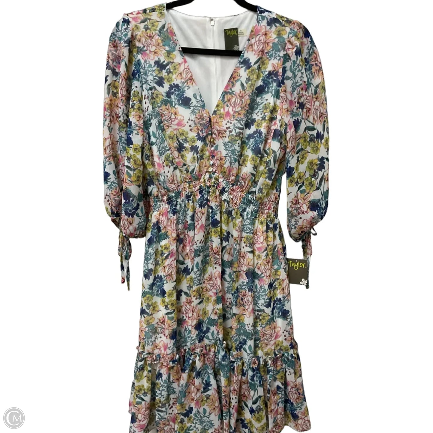 Dress Party Midi By Taylor In Floral Print, Size: M