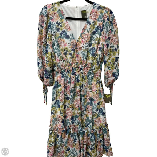 Dress Party Midi By Taylor In Floral Print, Size: M