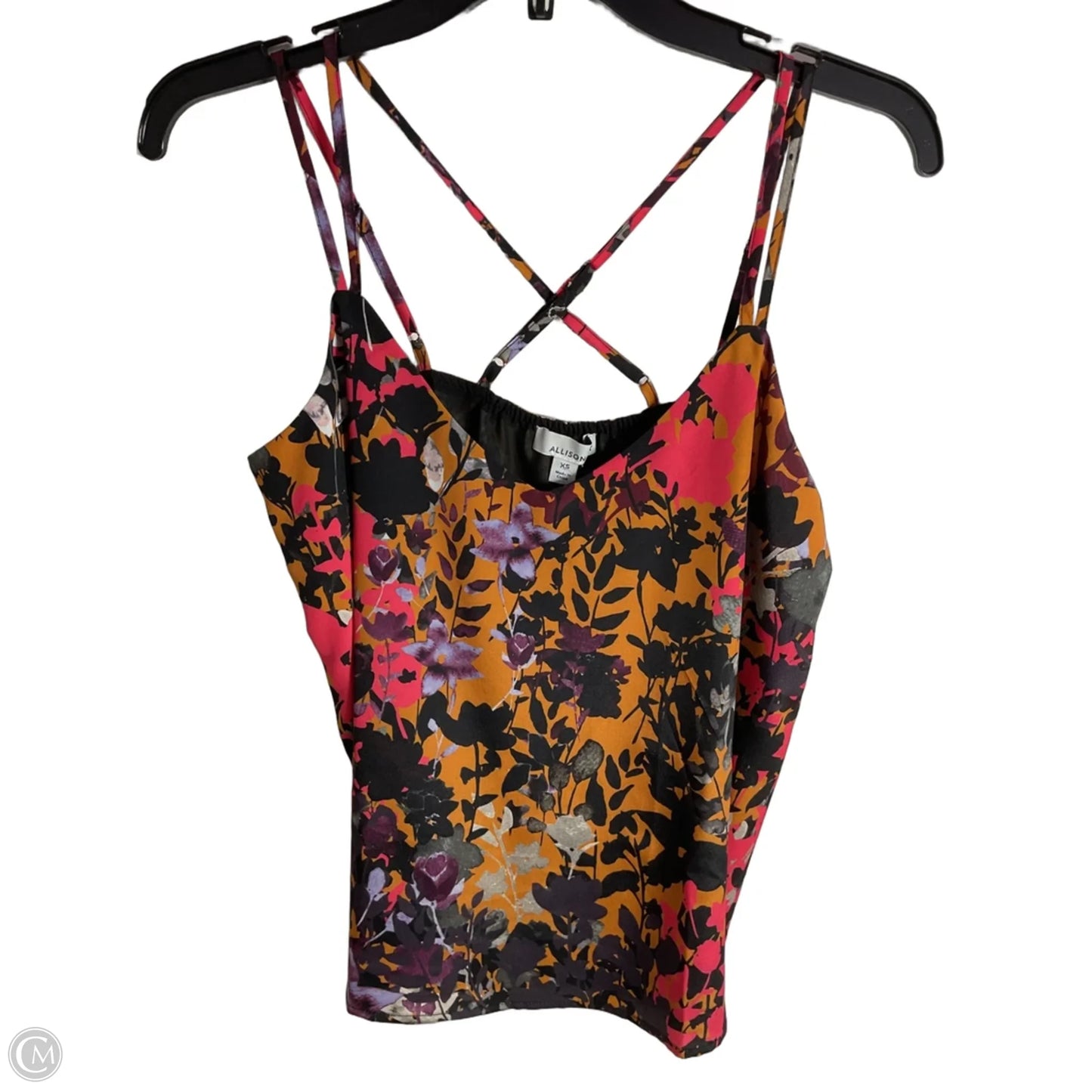 Top Sleeveless By Allison Joy In Black & Pink, Size: Xs