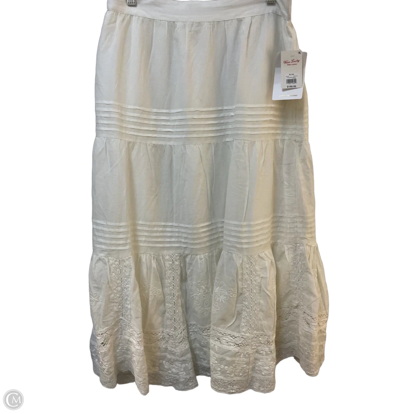 Skirt Maxi By Lucky Brand In White, Size: Xl