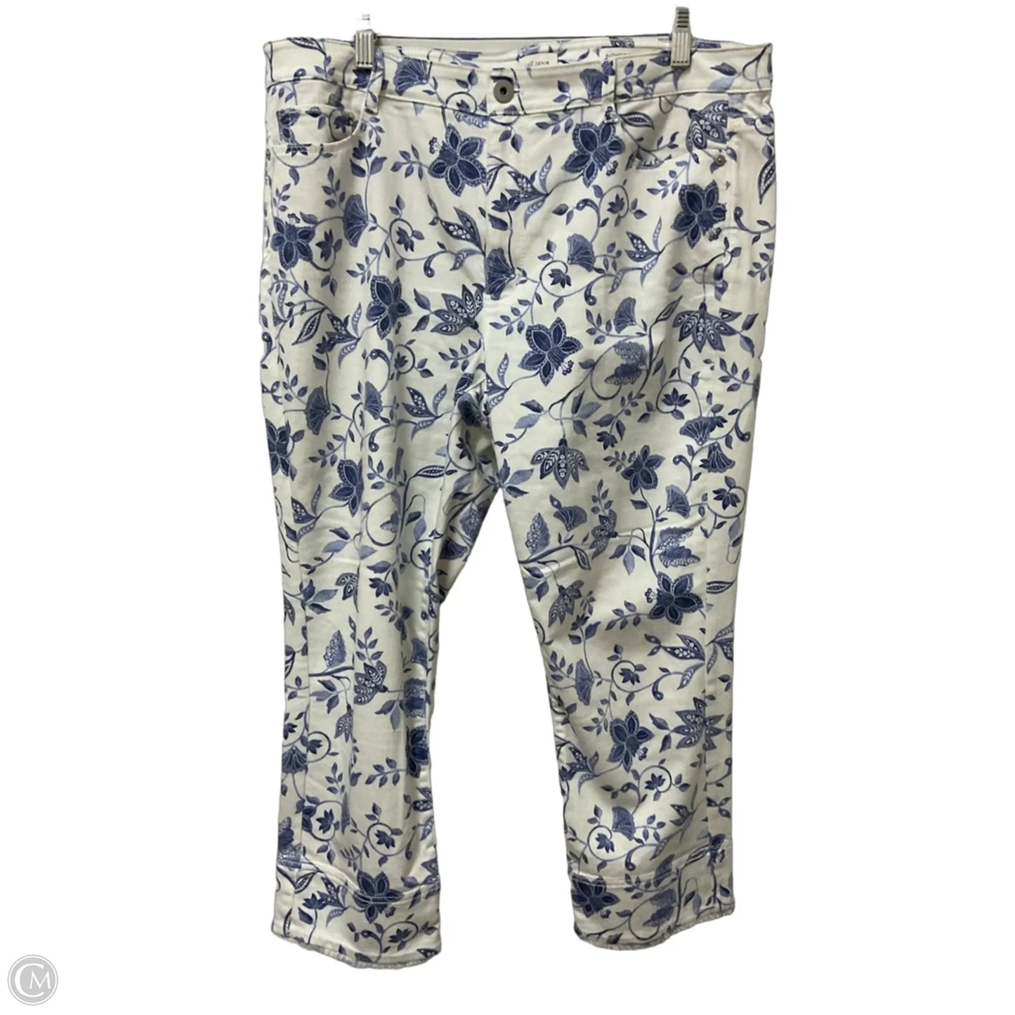Jeans Cropped By J. Jill In Blue & White, Size: 14
