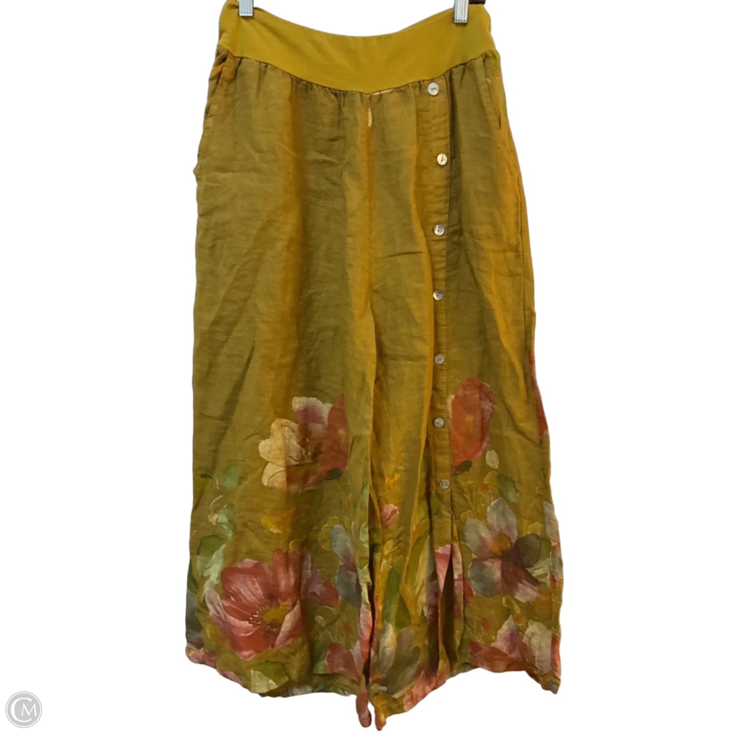 Pants Wide Leg By Cmb In Gold, Size: L