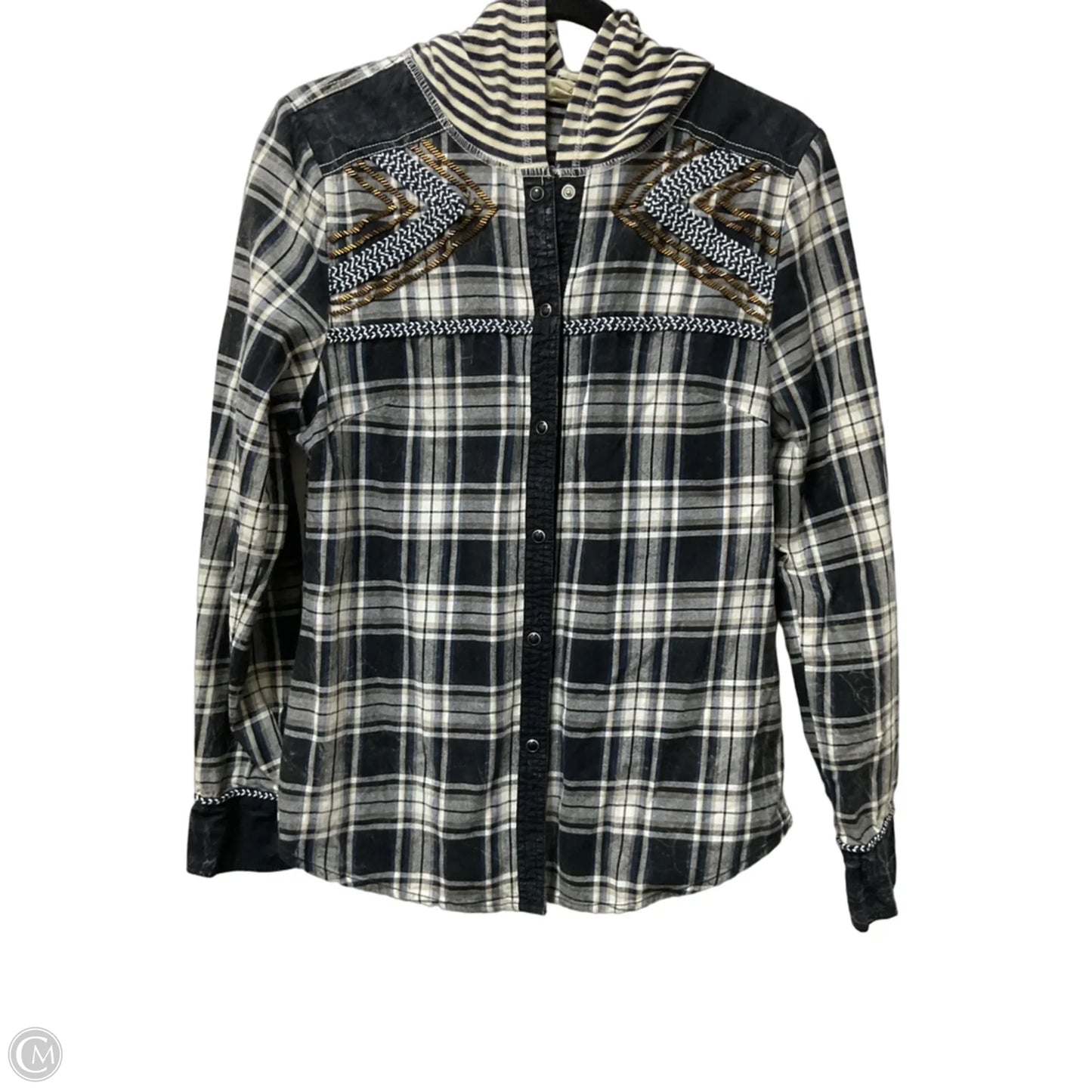 Top Long Sleeve By Gimmicks In Plaid Pattern, Size: S