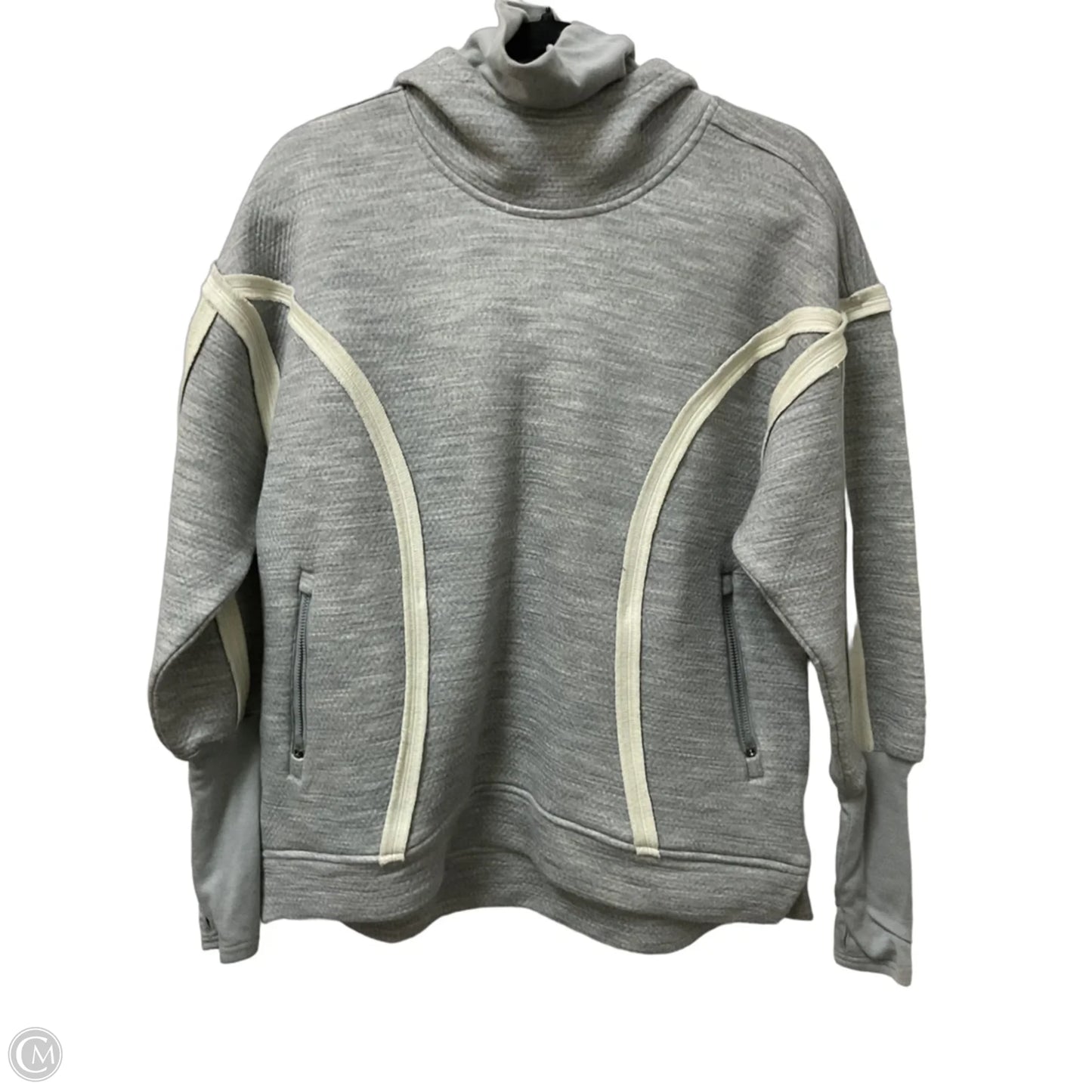 Sweatshirt Hoodie By Free People In Cream & Grey, Size: Xs
