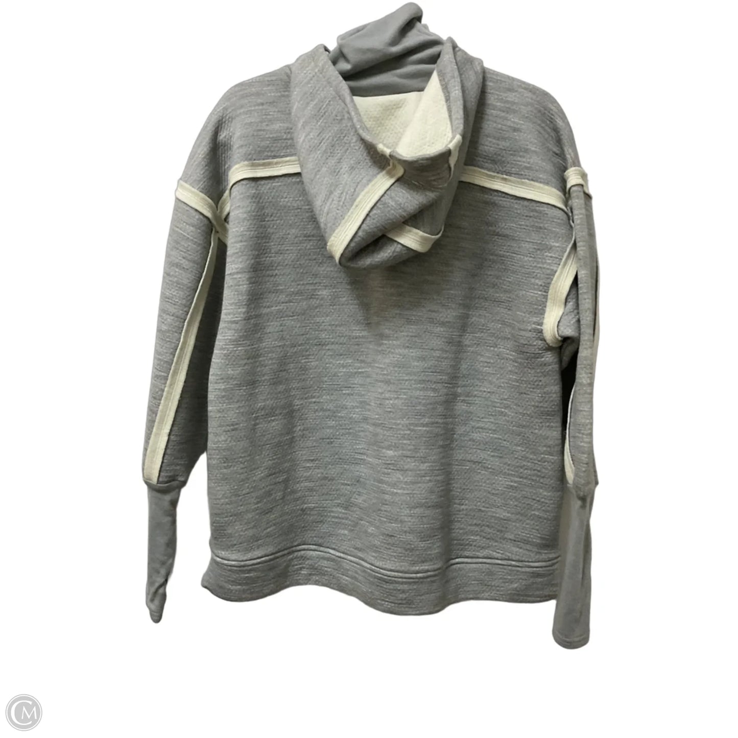 Sweatshirt Hoodie By Free People In Cream & Grey, Size: Xs