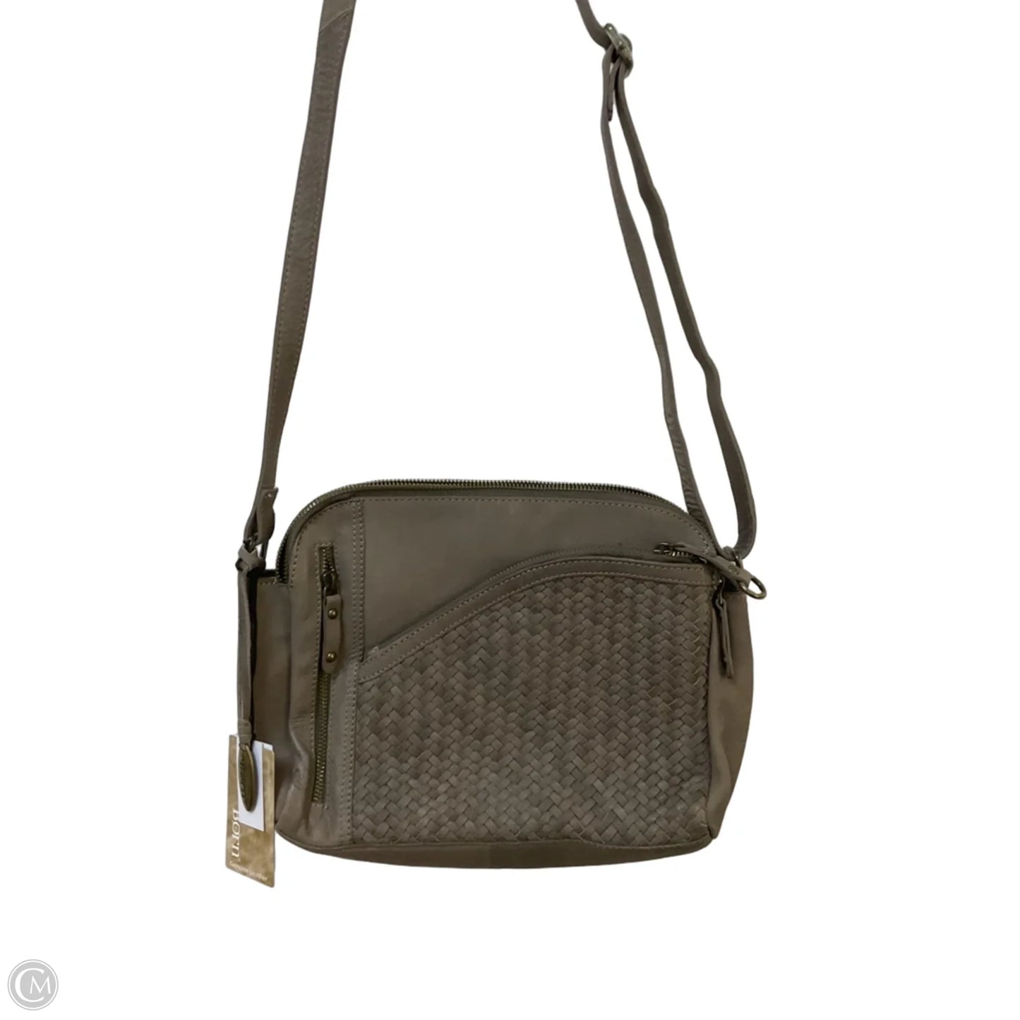 Handbag Leather By Born, Size: Large