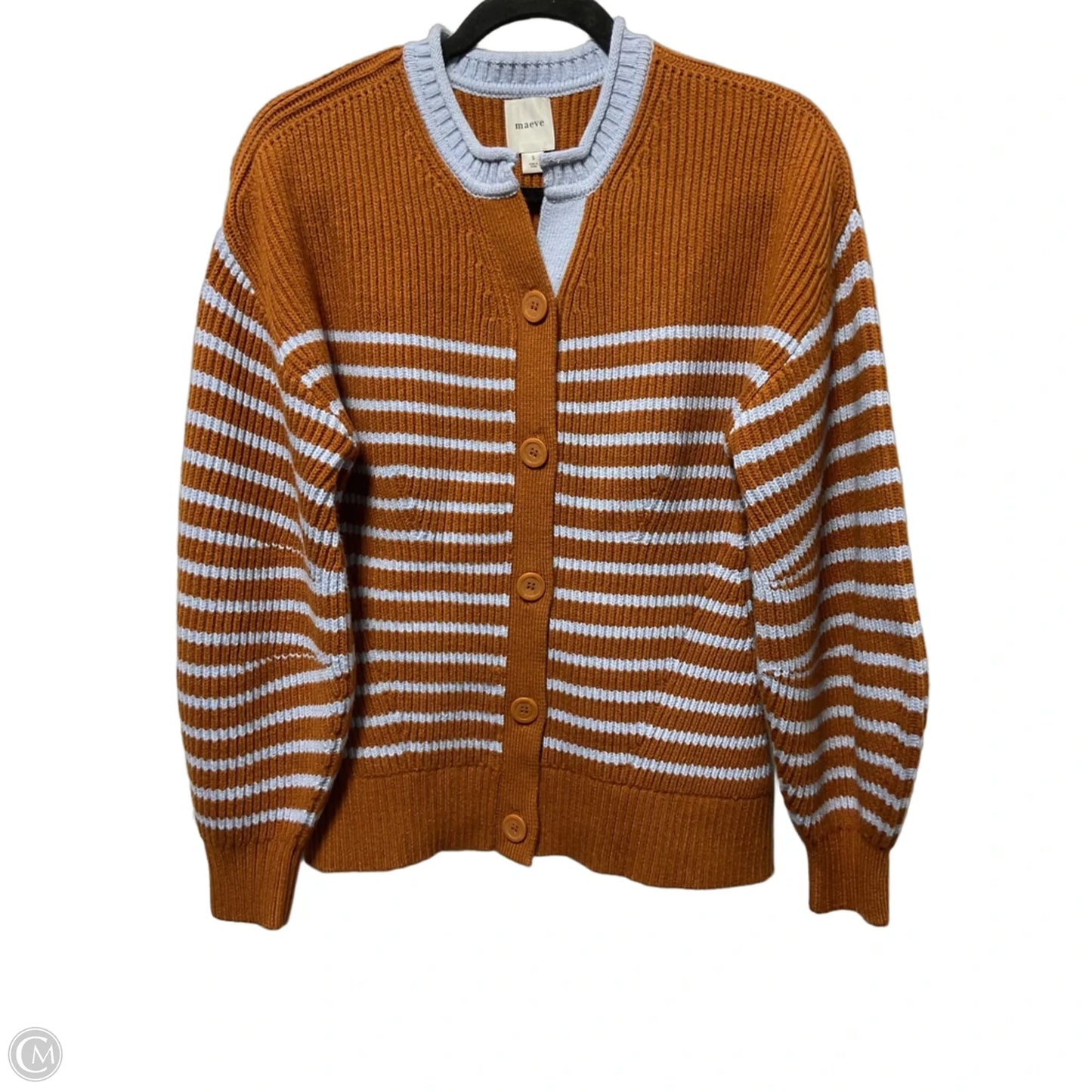 Sweater Cardigan By Maeve In Blue & Brown, Size: S
