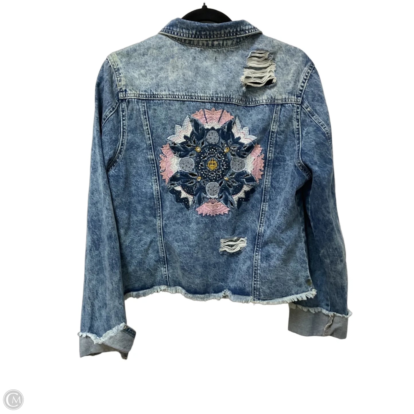 Jacket Denim By Bebe In Blue Denim, Size: M