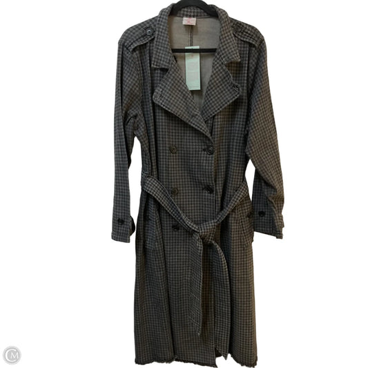 Coat Trench Coat By Laurie Felt In Black & Grey, Size: Xl