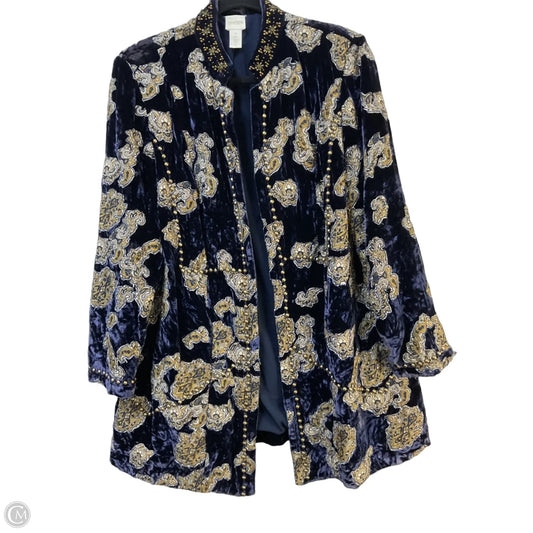 Jacket Other By Chicos In Gold & Purple, Size: Lp