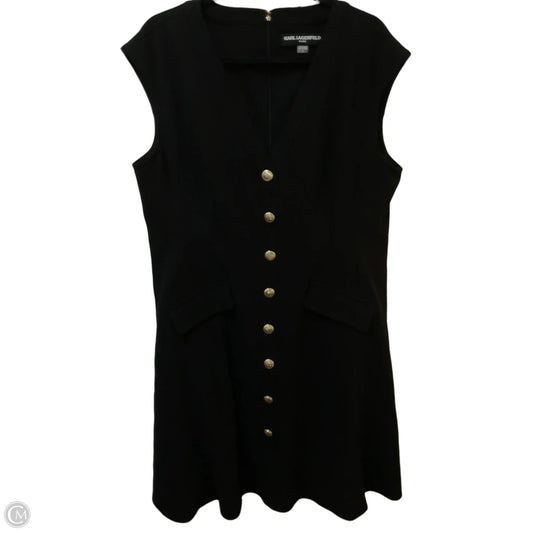 Dress Designer By Karl Lagerfeld In Black & Gold, Size: 16