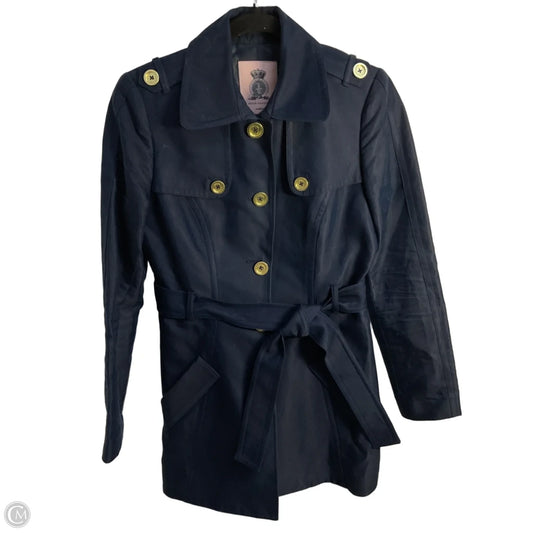 Coat Trench Coat By Juicy Couture In Navy, Size: M
