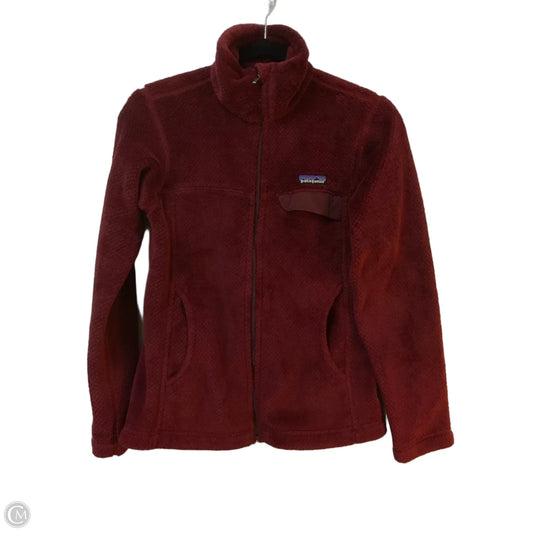 Jacket Fleece By Patagonia In Maroon, Size: S