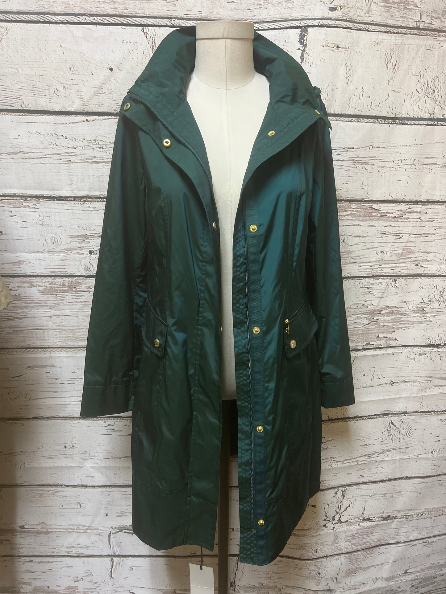 Coat Raincoat By Cole-haan In Green, Size: S