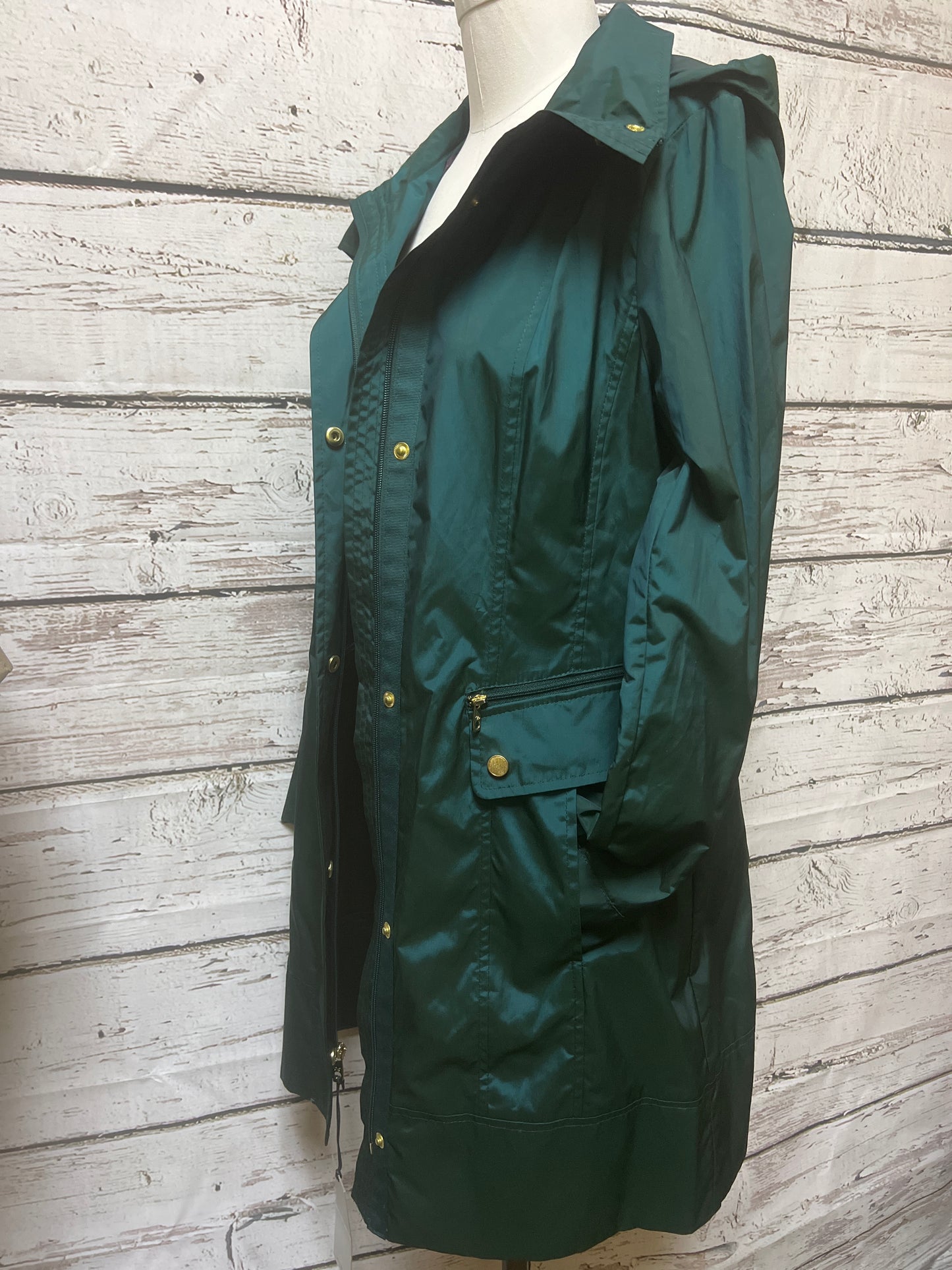 Coat Raincoat By Cole-haan In Green, Size: S