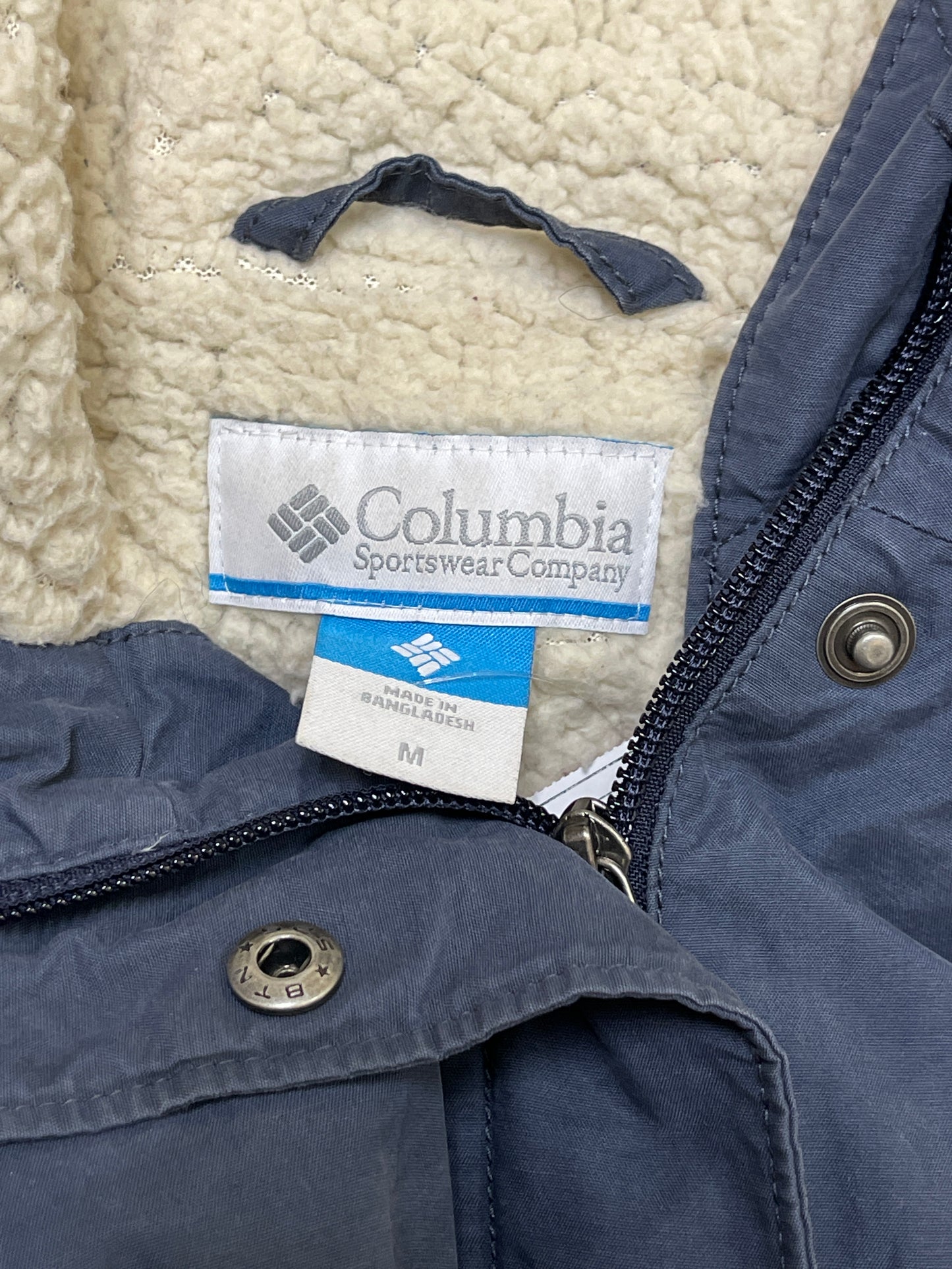 Coat Parka By Columbia In Blue & Cream, Size: M