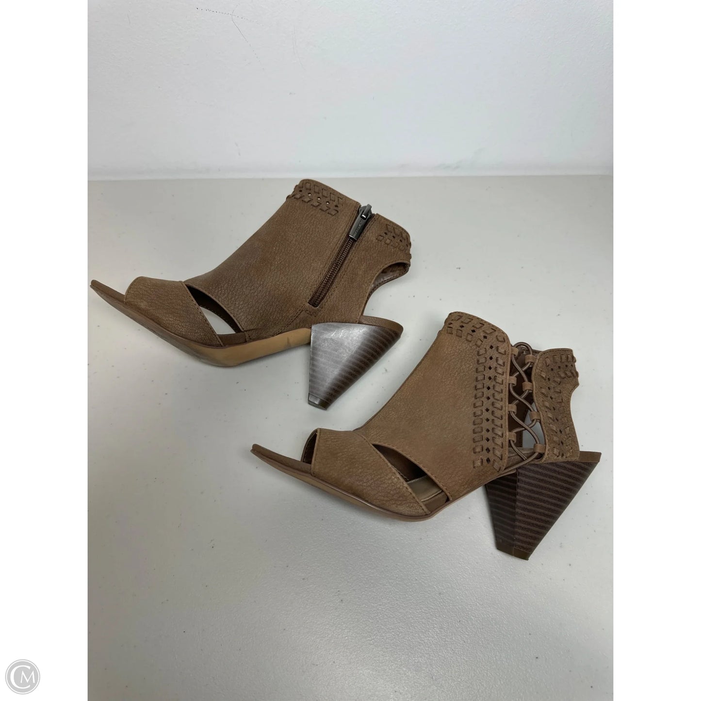 Sandals Heels Block By Vince Camuto In Brown, Size: 6.5