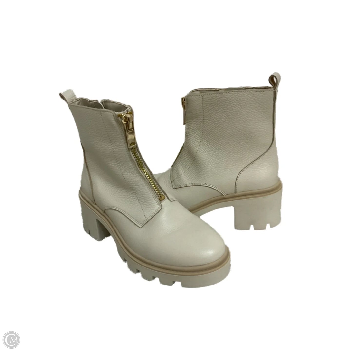 Boots Ankle Heels By Cmb In Cream, Size: 8