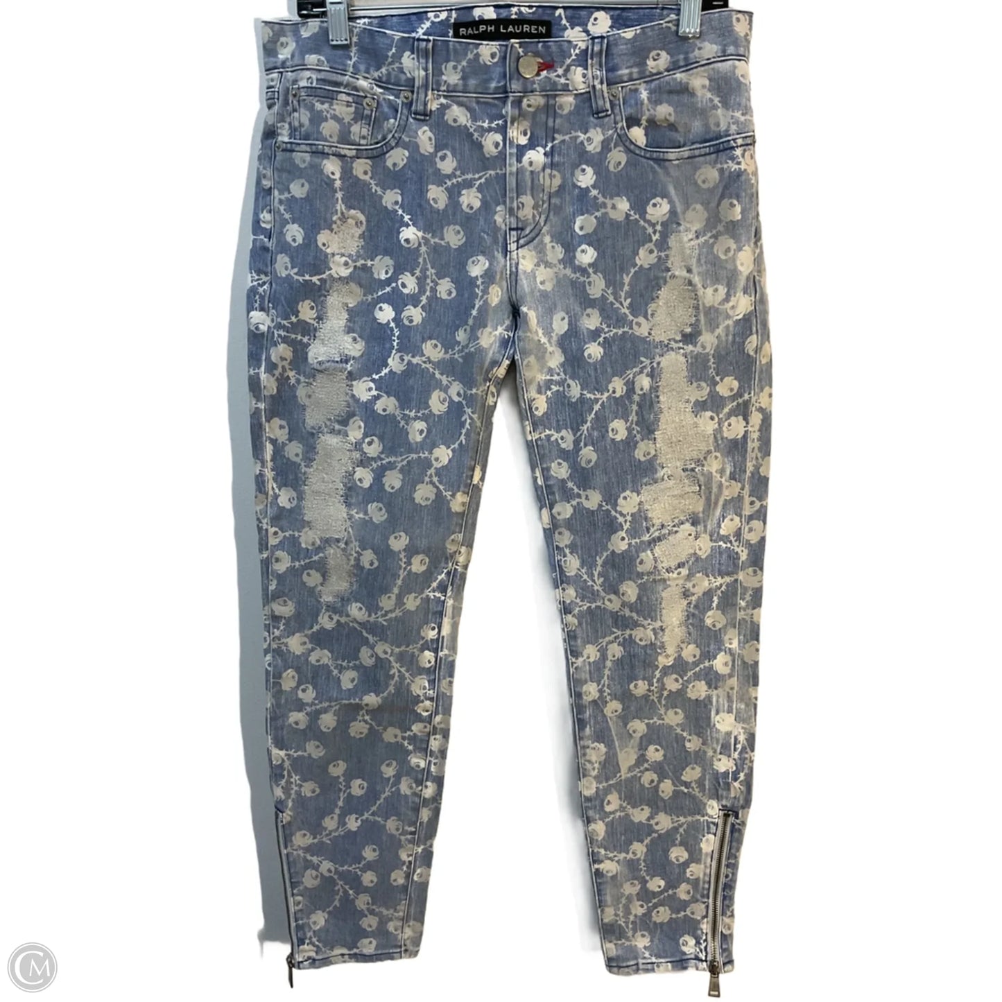 Jeans Skinny By Ralph Lauren Black Label In Blue & White, Size: 6