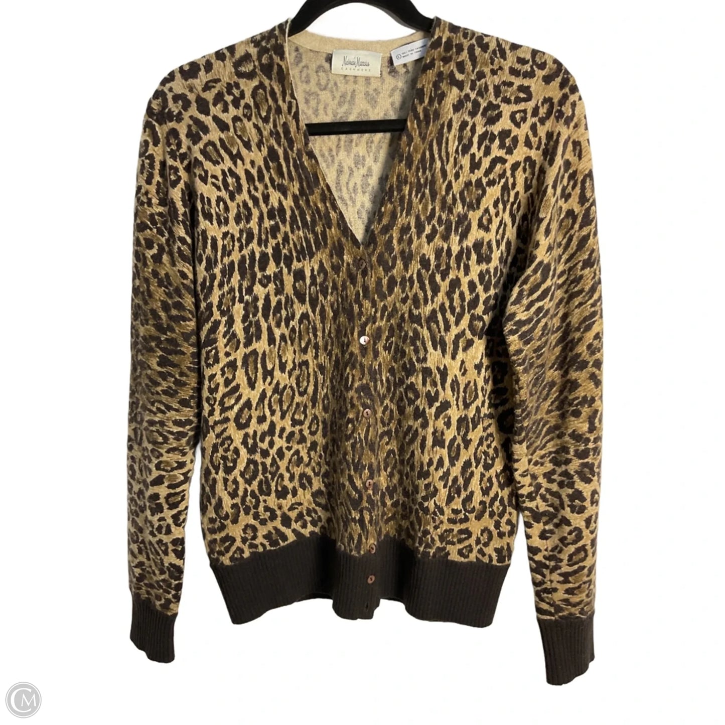 Sweater Cashmere By Neiman Marcus In Leopard Print, Size: L