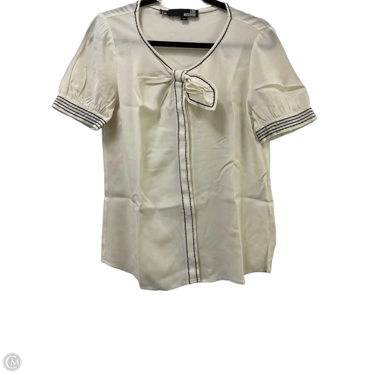 Blouse Short Sleeve By Cma In Cream, Size: M