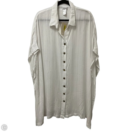 Swimwear Cover-up By Clothes Mentor In White, Size: L