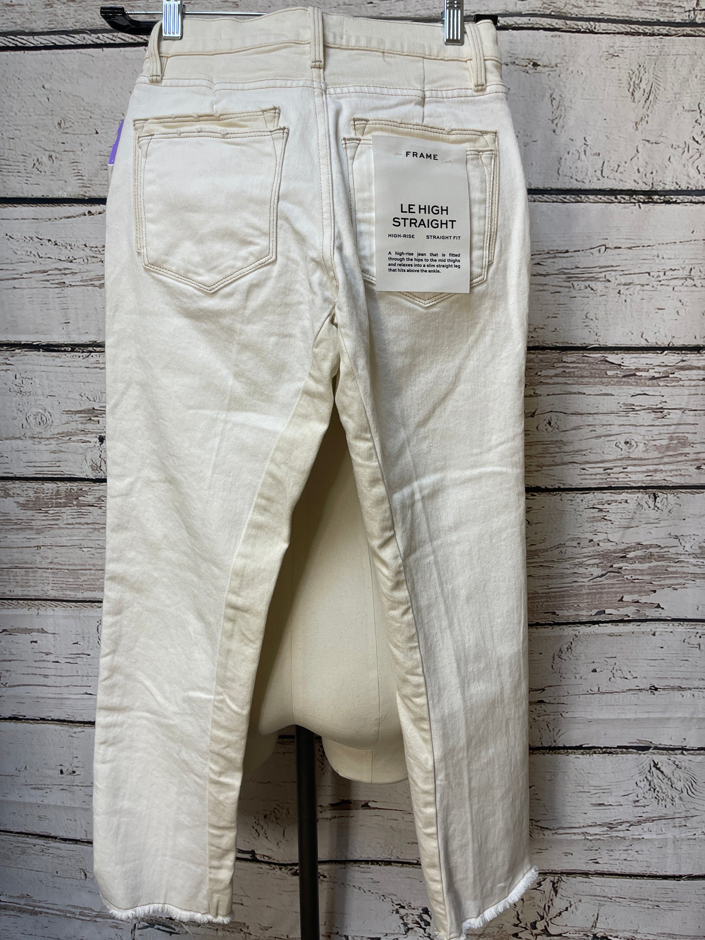 Cream Denim Jeans Cropped Frame, Size 0