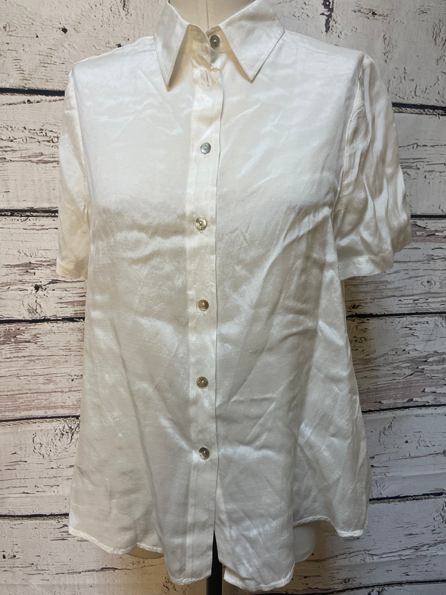 Blouse Short Sleeve By Chan Luu In White, Size: S