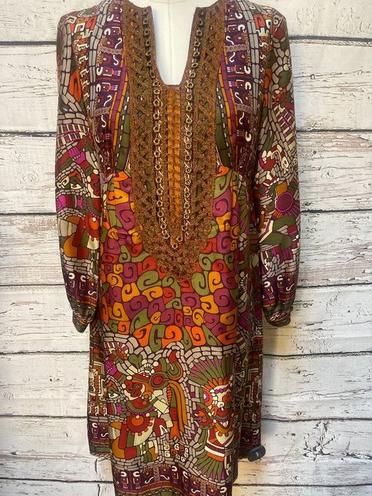 Tunic Long Sleeve By Nicole Miller In Multi-colored, Size: S