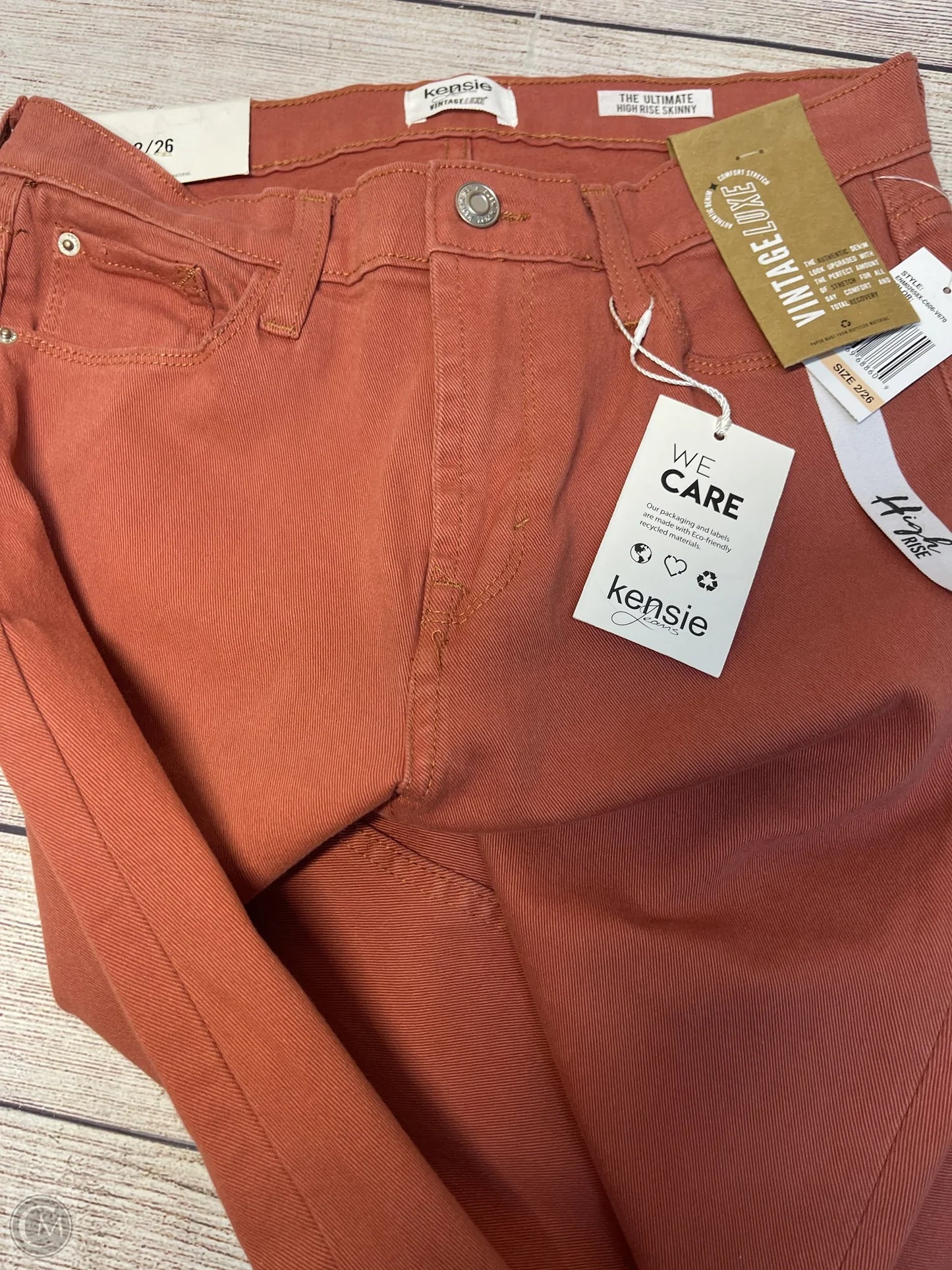 Jeans Skinny By Kensie In Orange Denim, Size: 2