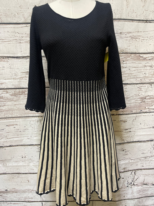 Dress Casual Midi By French Connection In Black & Cream, Size: M