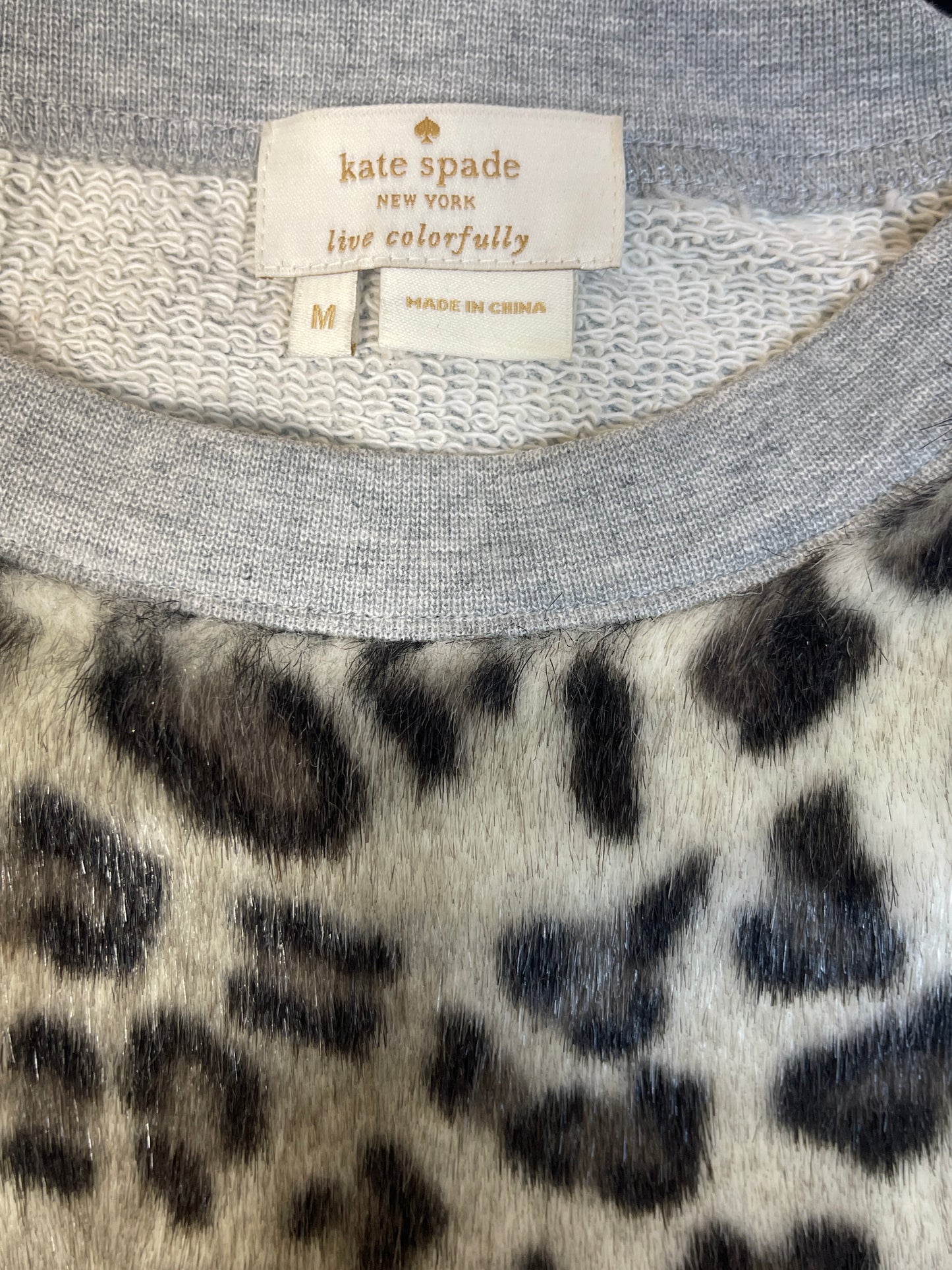 Sweatshirt Crewneck By Kate Spade In Leopard Print, Size: M