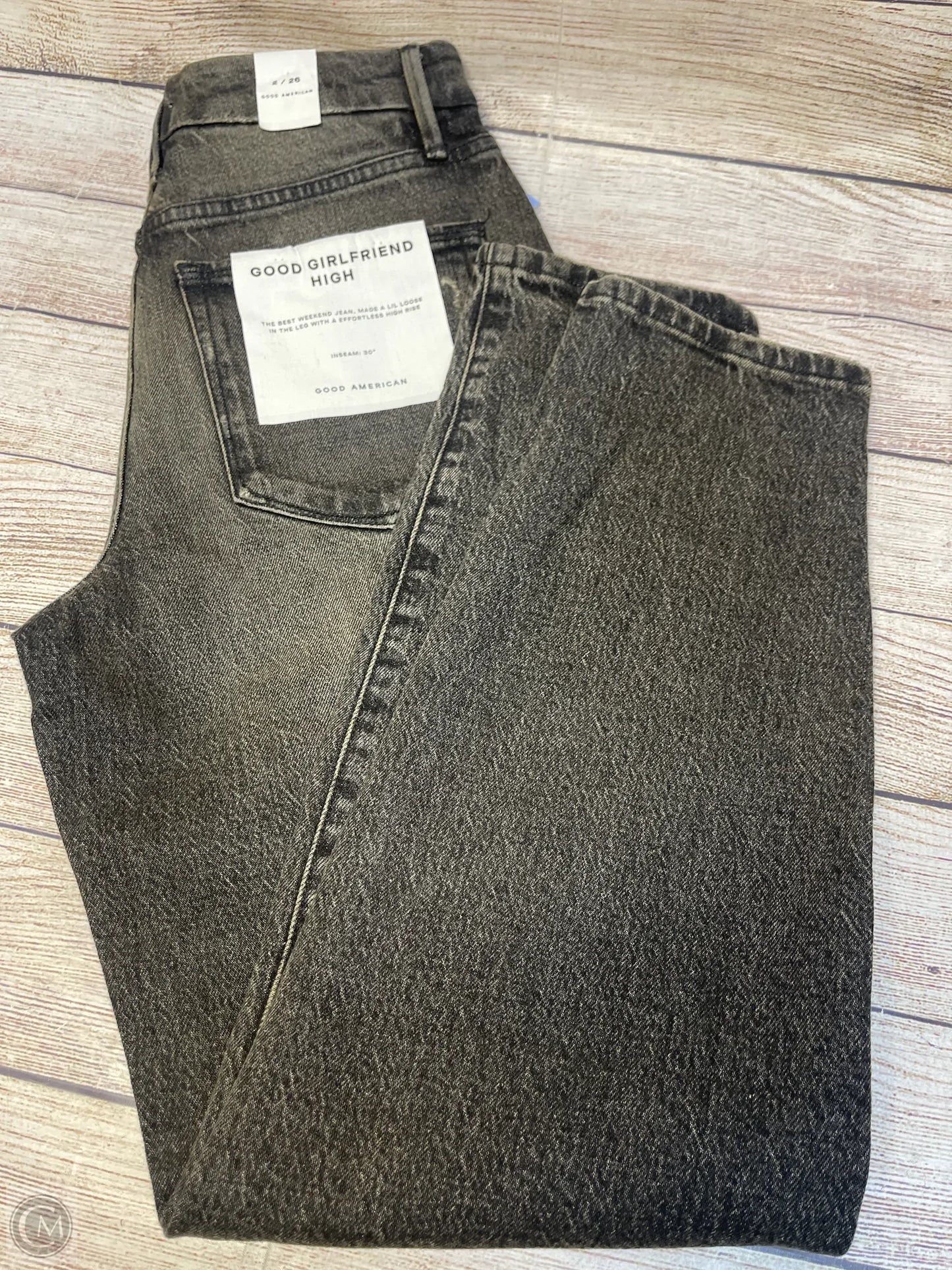 Jeans Boyfriend By Good American In Black Denim, Size: 2