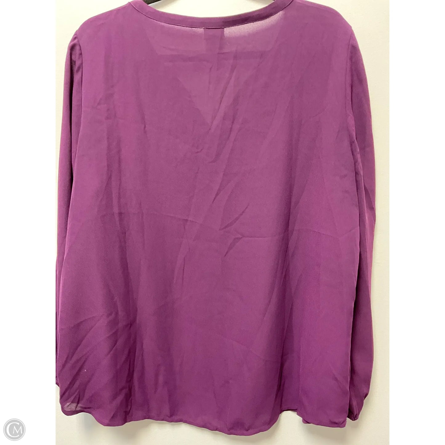 Blouse Long Sleeve By Chicos In Purple, Size: L