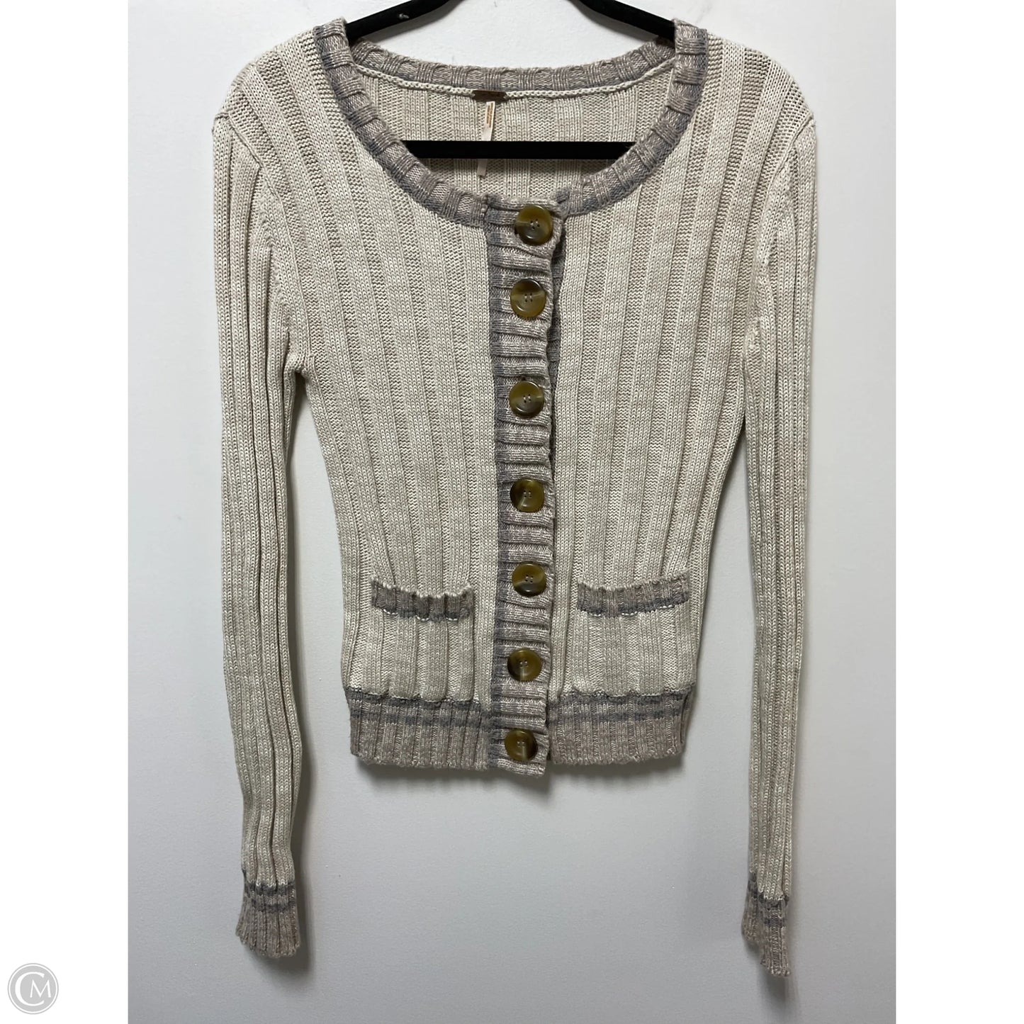 Sweater Cardigan By Free People In Beige, Size: Xs