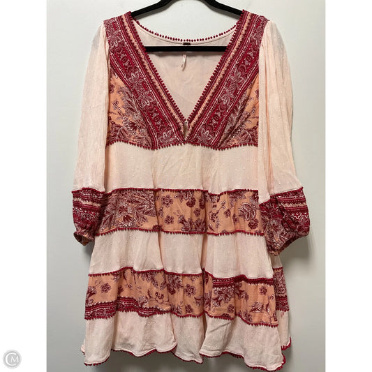 Dress Casual Short By Free People In Pink & Red, Size: M