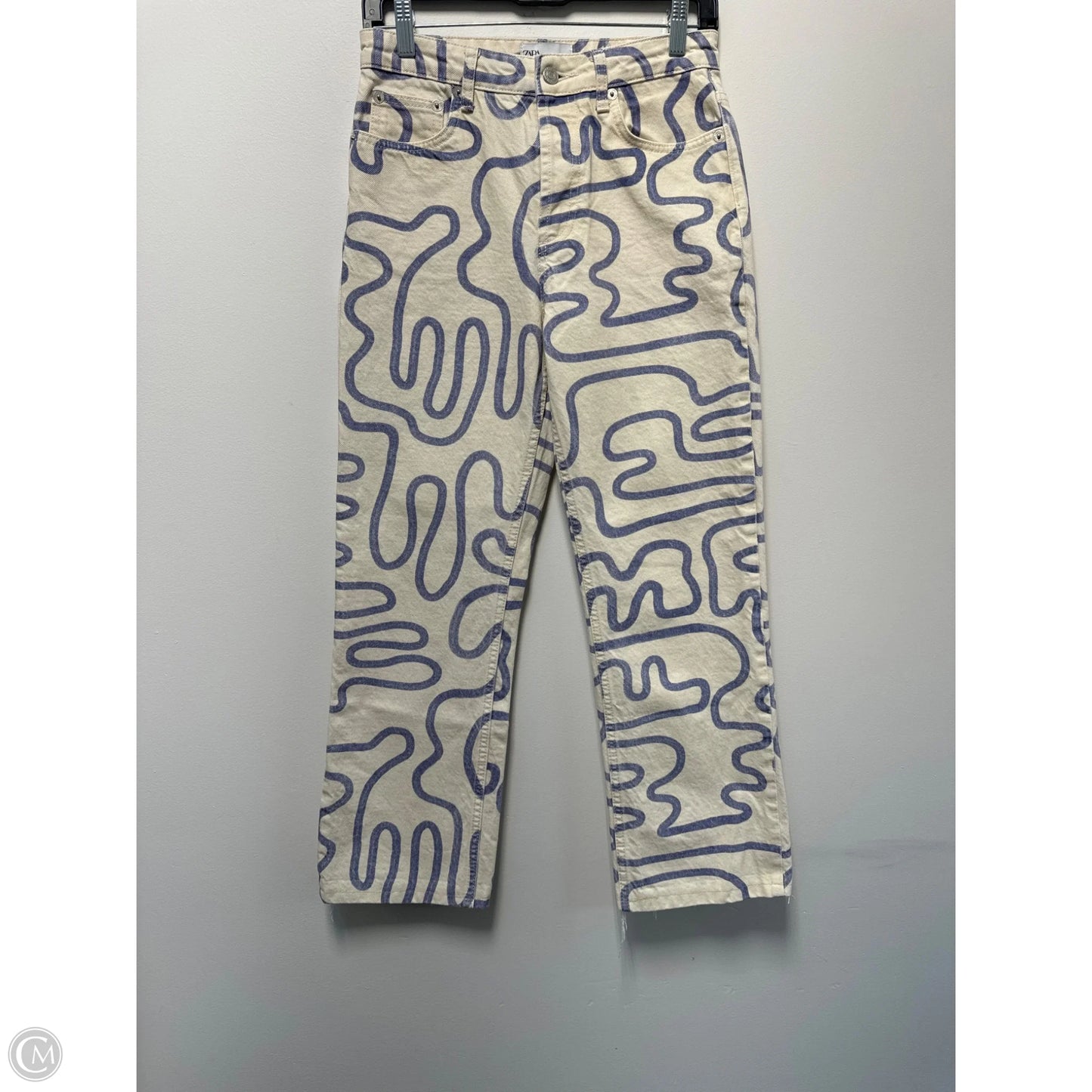 Jeans Straight By Zara In White Denim, Size: 4
