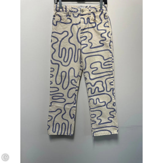 Jeans Straight By Zara In White Denim, Size: 4