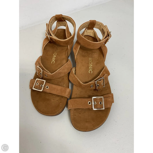 Sandals Flats By Vionic In Tan, Size: 8