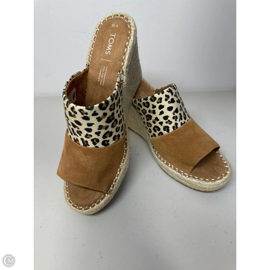 Sandals Heels Wedge By Toms In Animal Print, Size: 10