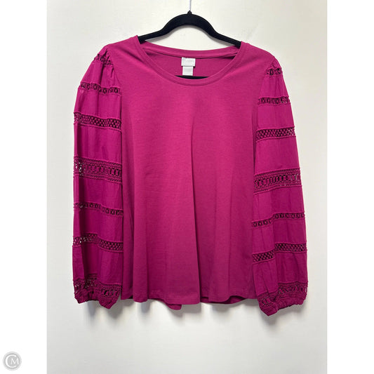 Top Long Sleeve By Chicos In Pink, Size: S
