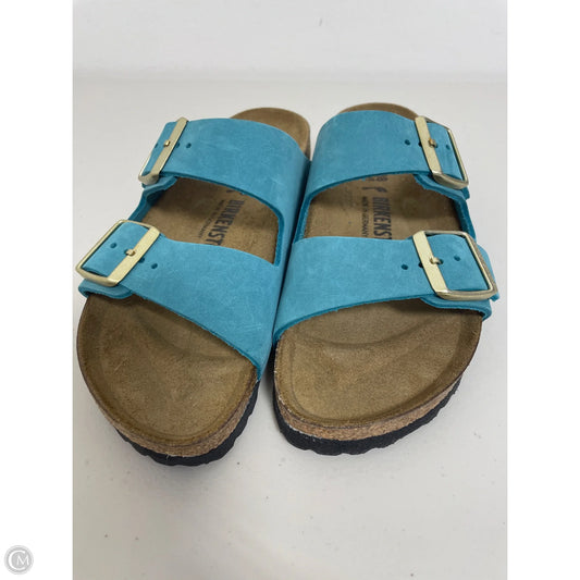 Sandals Flats By Birkenstock In Teal, Size: 7.5